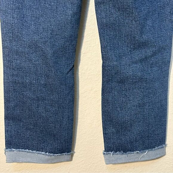 Denizen from Levi's Dark Blue Mid Rise Boyfriend Distressed Crop Jeans Women 2. - Picture 10 of 15